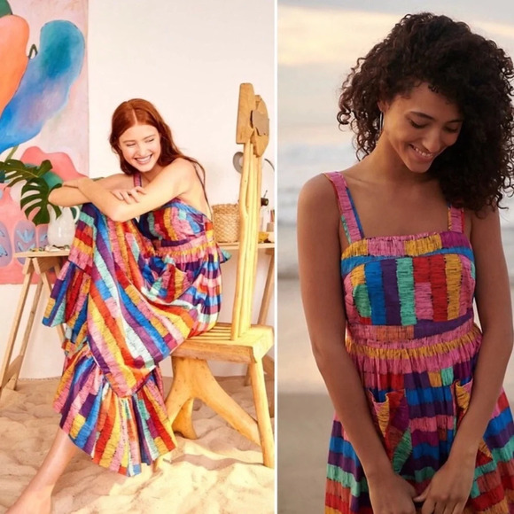 Farm Rio Colorful Soleil Embroidered Maxi Dress - Picture 2 of 5